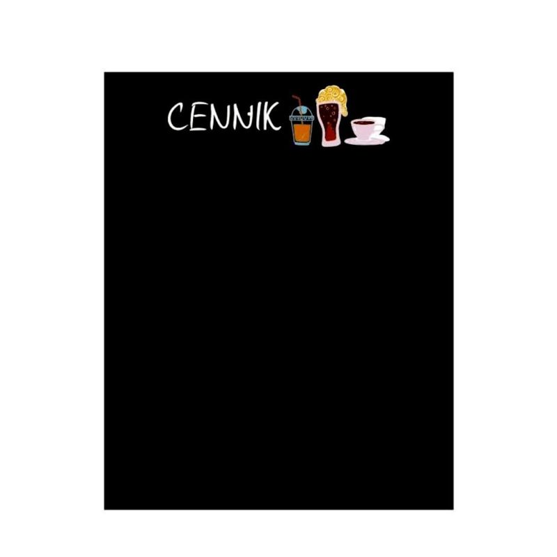 Cennik kredowy na napoje 39,5x49,5 cm