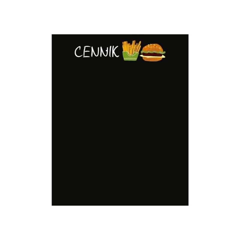 Cennik kredowy na fastfood 39,5x49,5 cm