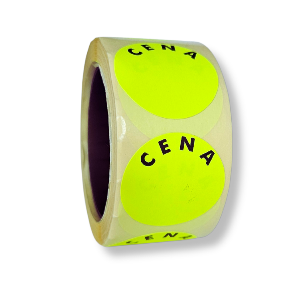 Rolka cenowa kółko CENA - żółta (5 sztuk)
