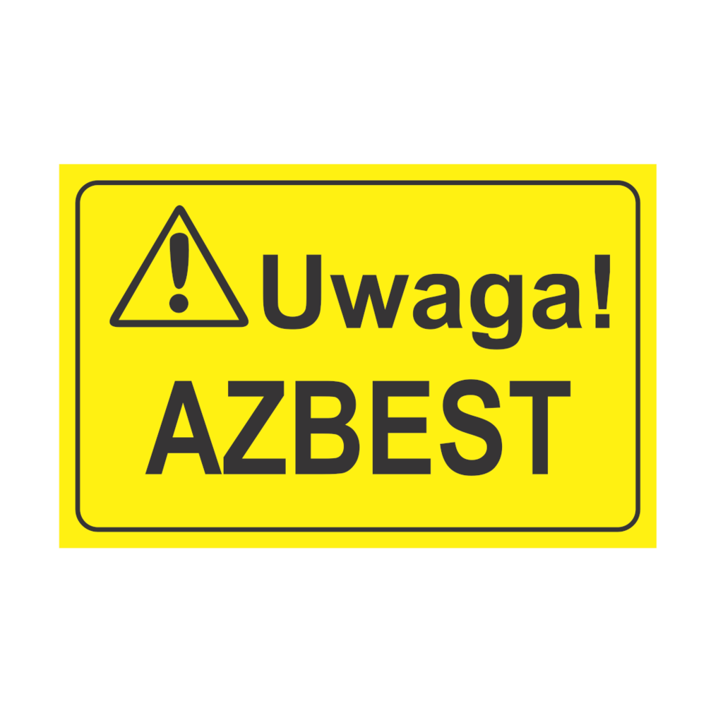 Tablica 250x350 mm Uwaga Azbest