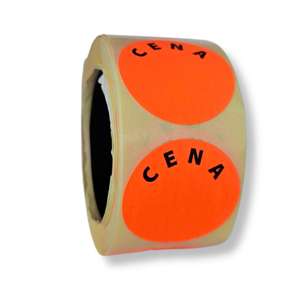 Rolka cenowa kółko CENA - czerwona (5 sztuk)