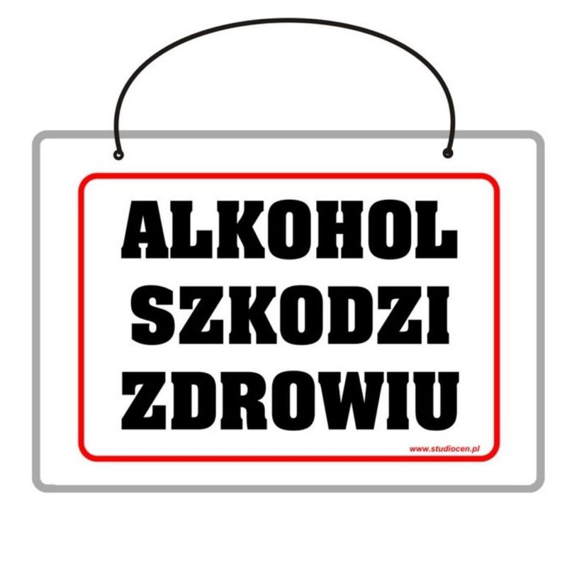 Tabliczka A5 laminowana ALKOHOL SZKODZI ZDROWIU