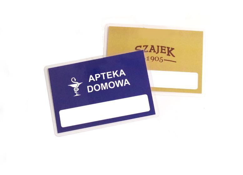 Identyfikatory laminowane z logo (10 sztuk)