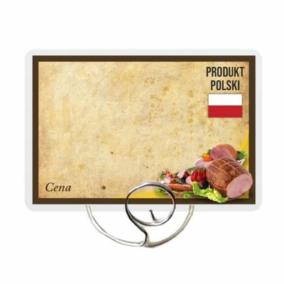 Etykiety cenowe laminowane, cenówki PRODUKT POLSKI- 65x95 mm