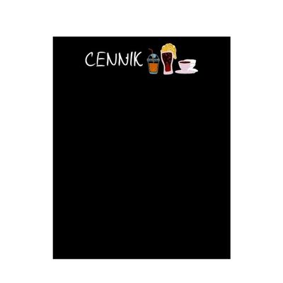 Cennik kredowy na napoje 39,5x49,5 cm