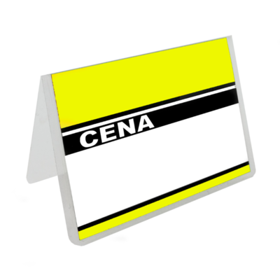 Etykiety cenowe - cenówki laminowane stojące 45x60 - żółte