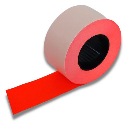 Taśma do metkownic dwurzędowych prosta 26x16 mm - DT / 5 rolek - czerwona