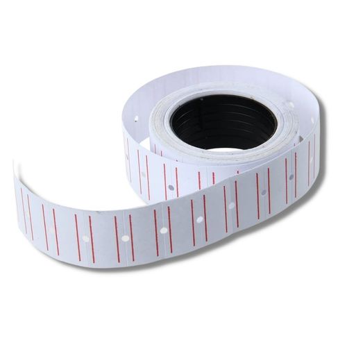 Taśma do metkownic jednorzędowych prosta 21,5x12 mm z paskiem - biała a'10