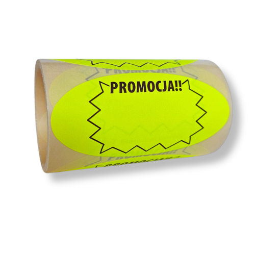 Rolki cenowe z nadrukiem PROMOCJA 4 rolki - żółte