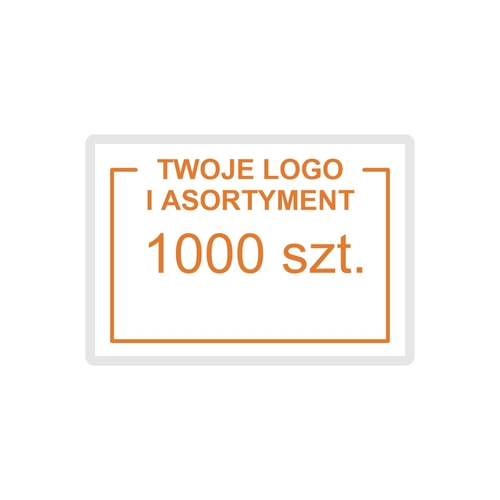 Cenówki z logo i nazwami produktów 65x95 mm - 1000 sztuk