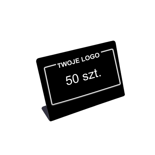 Cenówki kredowe stojące A7 z logo (poziome) - 50 szt.