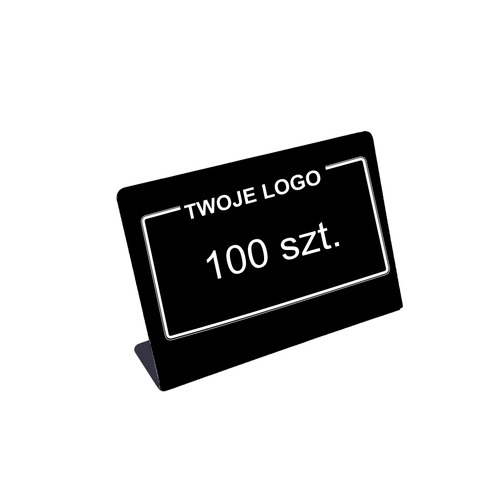 Cenówki kredowe stojące A7 z logo (poziome) - 100 szt.