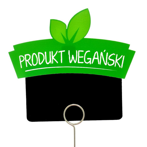 Duże piny nakładki do cenówek - nadruk PRODUKT WEGAŃSKI - 10 szt.