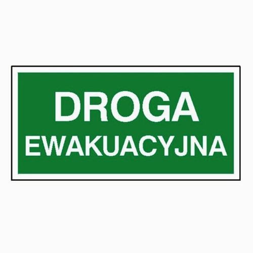 Znak ewakuacyjny 150x300 Droga ewakuacyjna