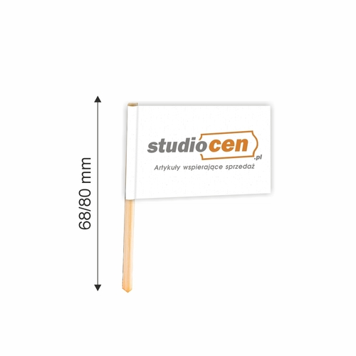 Pikery z twoim logo - wykałaczki reklamowe z flagą 500 szt. 60/80mm
