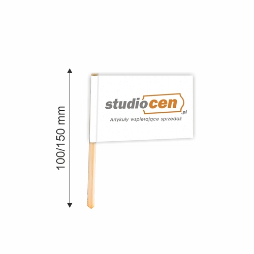 Pikery z twoim logo - wykałaczki reklamowe z flagą 1000 szt. 100/150mm
