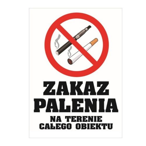 ZAKAZ PALENIA  NA TERENIE ...15x20cm