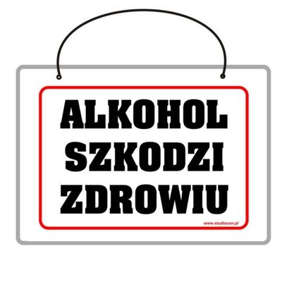 Tabliczka A5 laminowana ALKOHOL SZKODZI ZDROWIU