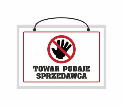 Tabliczka A5 laminowana TOWAR PODAJE SPRZEDAWCA