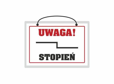Tabliczka A5 laminowana UWAGA STOPIEŃ