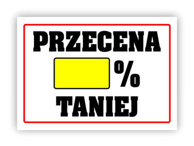 Tabliczka A4 laminowana PRZECENA