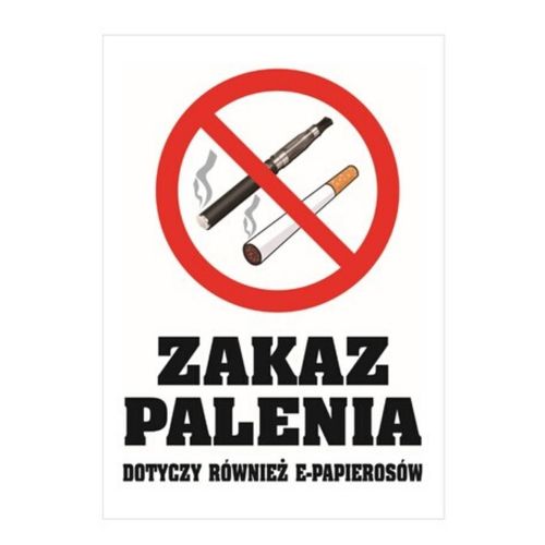 Naklejka ZAKAZ PALENIA - 8x12 cm