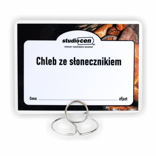 Cenówki z logo i nazwami produktów 65x95 mm - 100 sztuk