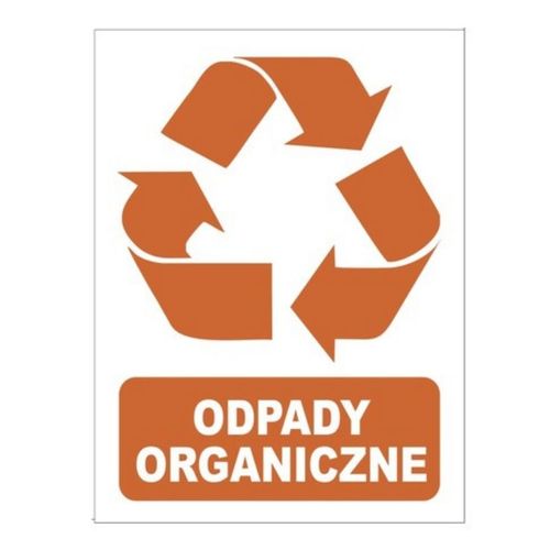 Naklejka recyklingowa ODPADY ORGANICZNE - 15x20cm