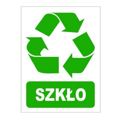 Naklejka recyklingowa SZKŁO - 15x20cm