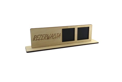 Stojak REZERWACJA ze sklejki drewnianej 