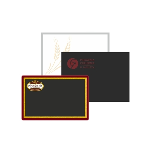 Zdjęcie produktu Cenówki kredowe z logo 55×90 mm – tabliczki cenowe personalizowane do sklepów kawiarni kwiaciarni piekarni 1000 sztuk 2