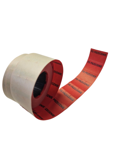 Zdjęcie produktu Taśma etykietowa do metkownic dwurzędowych prosta 26x16 mm DT – czerwone etykiety Po Przecenie – 1 rolka 2