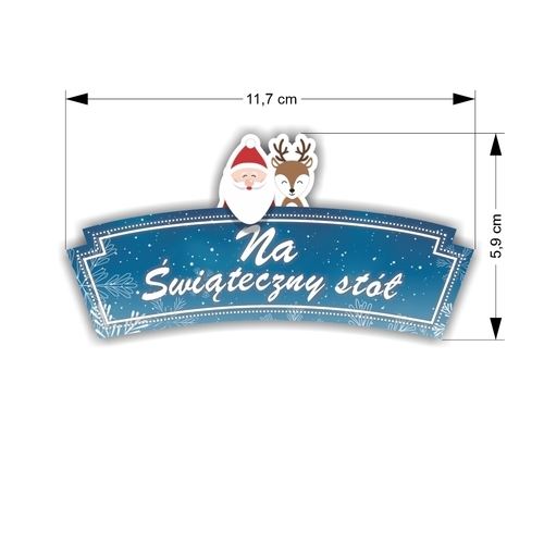 Zdjęcie produktu Nakładki na cenówki 110x30 mm – Na Świąteczny Stół – etykiety promocyjne do sklepu lad chłodniczych ekspozycji – zestaw 10 sztuk 2