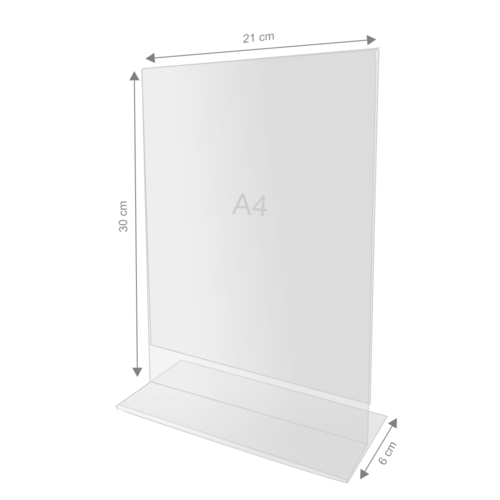 Zdjęcie produktu Stojak informacyjny plexi A4 pionowy – przezroczysty ekspozytor menu ofertę opis produktu 2