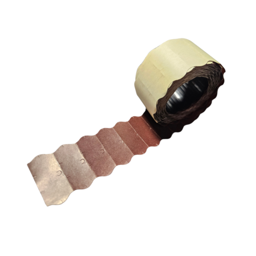 Zdjęcie produktu Taśma do metkownic jednorzędowych HMTC 26x12 mm – etykiety cenowe brązowe 2