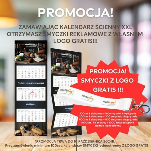 Zdjęcie produktu Kalendarze trójdzielne XXL z logo – zestaw 300 sztuk  Reklamowe kalendarze ścienne dla firm 4