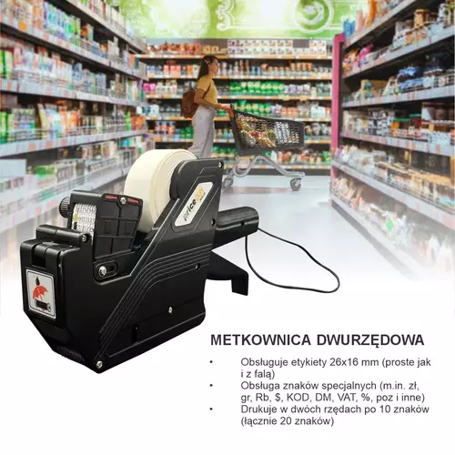 Zdjęcie produktu Metkownica numeryczna dwurzędowa PRICE GUN 2616-20 – Profesjonalne oznaczanie cen dat i serii  sklepy magazyny produkcja 8