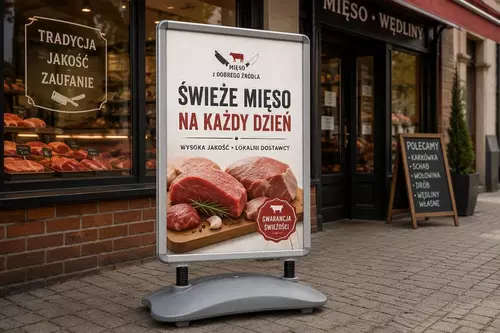 Zdjęcie produktu Potykacz reklamowy A1 OWZ z obciążeniem Waterbase rama aluminiowa srebrna 2