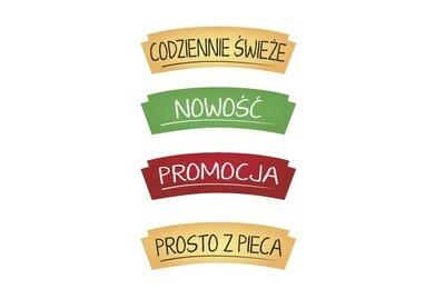 Zdjęcie produktu Nakładki reklamowe na cenówki  PROMOCJA 110x30 mm – etykiety promocyjne do sklepu piekarni gastronomii 10 sztuk 6