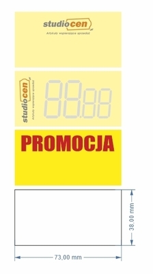 Zdjęcie produktu Etykiety cenowe kartonowe z logo – 500 sztuk cenówki do listew cenowych 73×38 mm 4