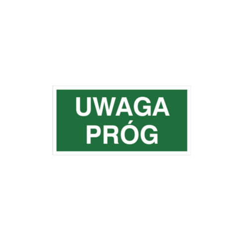 Zdjęcie produktu Znak Ewakuacyjny UWAGA PRÓG 150x300 mm Tabliczka PCV Fotoluminescencyjna 