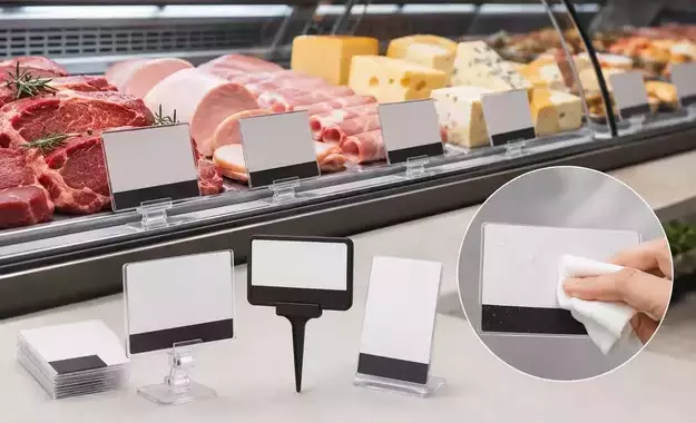 Zdjecie newsa Cenówki i etykiety laminowane w ladach chłodniczych – praktyczny poradnik dla sklepów: jak oznaczać produkty zgodnie z przepisami, higienicznie i czytelnie dla klienta