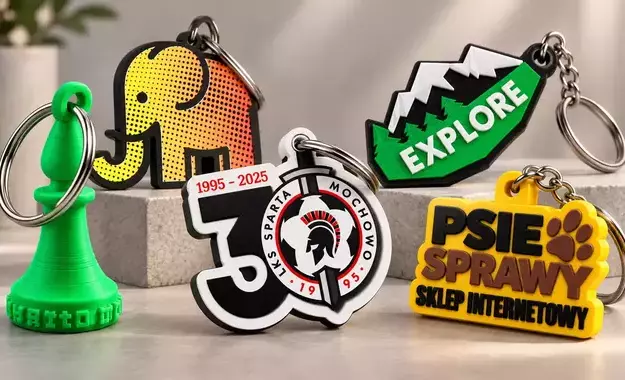 Zdjecie newsa Breloki 3D jako gadżet reklamowy – filament czy nadruk UV? Najważniejsze różnice